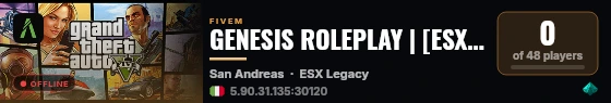 GENESIS ROLEPLAY | [ESX Legacy] live status badge