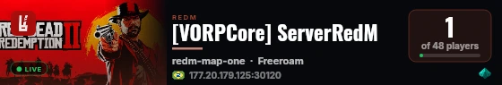 [VORPCore] ServerRedM live status badge