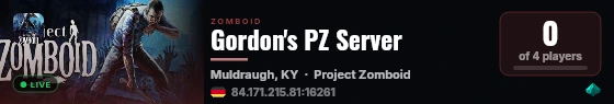 Gordon's PZ Server live status badge