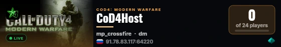 CoD4Host live status badge