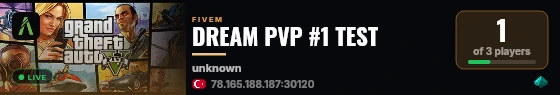 DREAM PVP #1 TEST live status badge