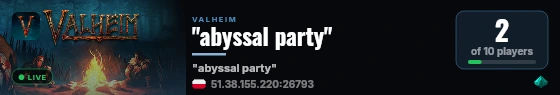 "abyssal party" live status badge