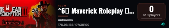 ^6★ Maverick Roleplay ★ ^7| ^2Test Server ^7| ^3🤠 By CodexStudios live status badge
