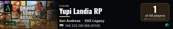 Yupi Landia RP live status badge