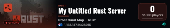 My Untitled Rust Server live status badge