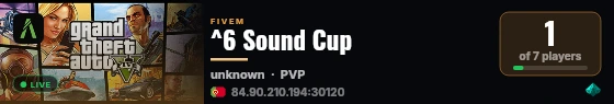 ^6 Sound Cup live status badge