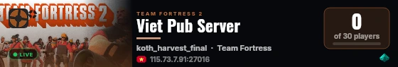 Viet Pub Server live status badge
