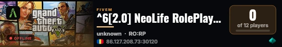 ^6[2.0] NeoLife RolePlay^7 live status badge