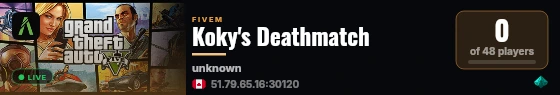 Koky's Deathmatch live status badge