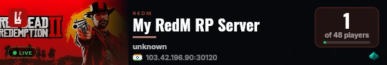 My RedM RP Server live status badge