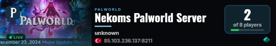 Nekoms Palworld Server live status badge