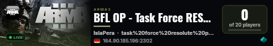 BFL OP - Task Force RESOLUTE live status badge