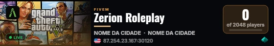 Zerion Roleplay live status badge
