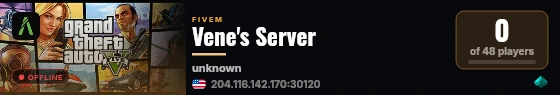 Vene's Server live status badge