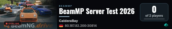 BeamMP Server Test 2026 live status badge