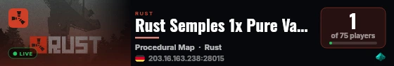 Rust Semples 1x Pure Vanila live status badge