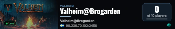 Valheim@Brogarden live status badge