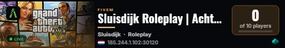 Sluisdijk Roleplay | Achter de dijk begint het pas, niets is hier zoals het was live status badge