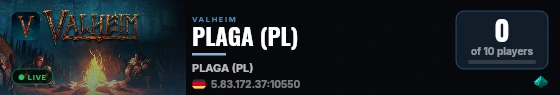 PLAGA (PL) live status badge