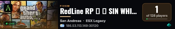 RedLine RP ┃ 🔴 SIN WHITELIST 🔴 live status badge