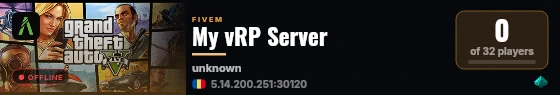 My vRP Server live status badge