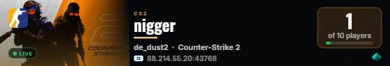 nigger live status badge