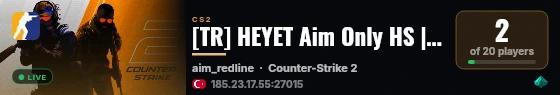 [TR] HEYET Aim Only HS | discord.gg/heyet live status badge