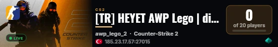 [TR] HEYET AWP Lego | discord.gg/heyet live status badge