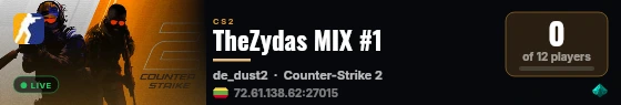 TheZydas MIX #1 live status badge