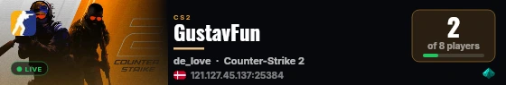GustavFun live status badge