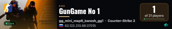 GunGame No 1 live status badge