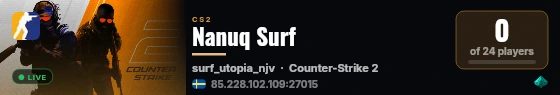 Nanuq Surf live status badge