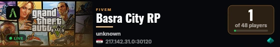 Basra City RP live status badge