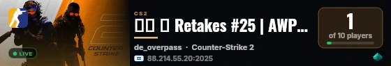 ▲▼ ➜ Retakes #25 | AWP | Next-il | ★ ISRAEL - ▼▲ live status badge