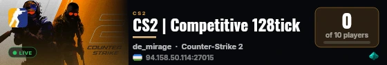 CS2 | Competitive 128tick live status badge