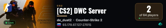 [CS2] DWC Server live status badge