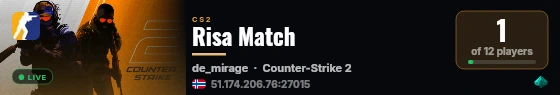 Risa Match live status badge