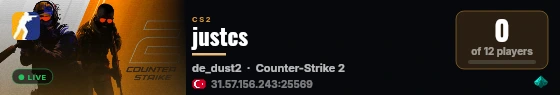 justcs live status badge
