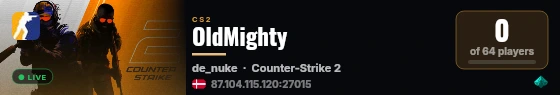 OldMighty live status badge
