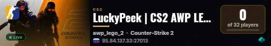 LuckyPeek | CS2 AWP LEGO 2 ONLY #6 [14+][AWP][SKINS] live status badge