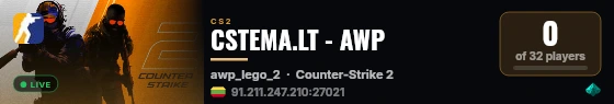 CSTEMA.LT - AWP live status badge