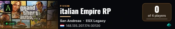 italian Empire RP live status badge