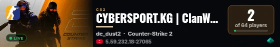 CYBERSPORT.KG | ClanWar #6 live status badge