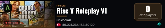 Rise V Roleplay V1 live status badge