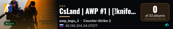 CsLand | AWP #1 | [!knife !skins !gloves !lvl] live status badge
