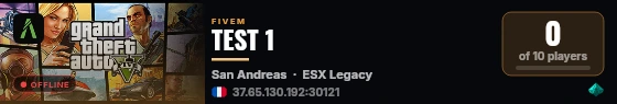 TEST 1 live status badge