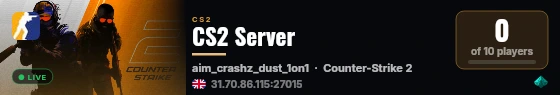 CS2 Server live status badge