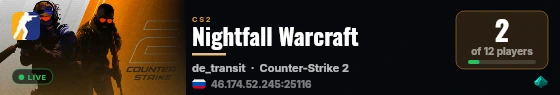 Nightfall Warcraft live status badge