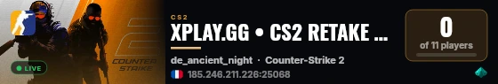 XPLAY.GG • CS2 RETAKE #192 • [FR] live status badge