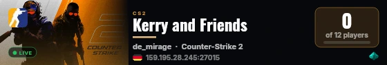 Kerry and Friends live status badge